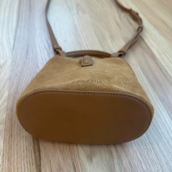 Dolce Vita Neve Mini Bucket Crossbody Bag in Shiitake Suede - Picture 4 of 5
